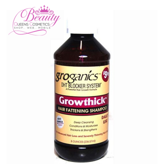 Groganics Growthick Hair Fattening Shampoo 8oz | Volumizing Cleanser