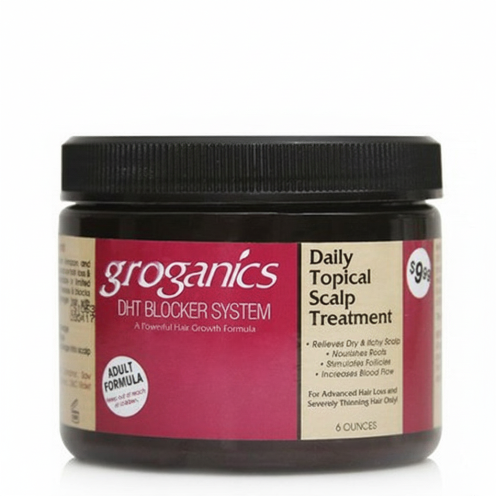 Groganics daily topical scalp treatment cooling dht scalp support for nourishing soothing and strengthening hair growth environment
