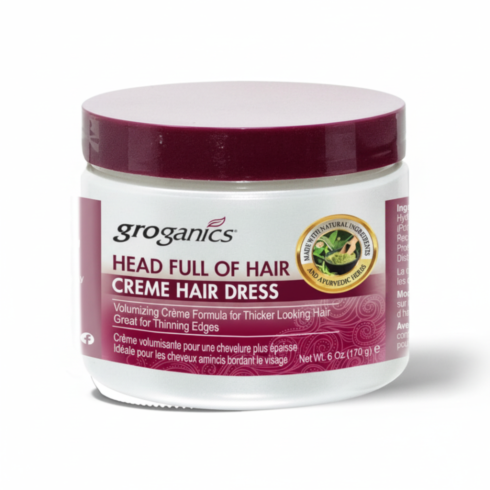 Groganics head full of hair cream hair dress for volumizing nourishing and strengthening hair for fuller healthy look