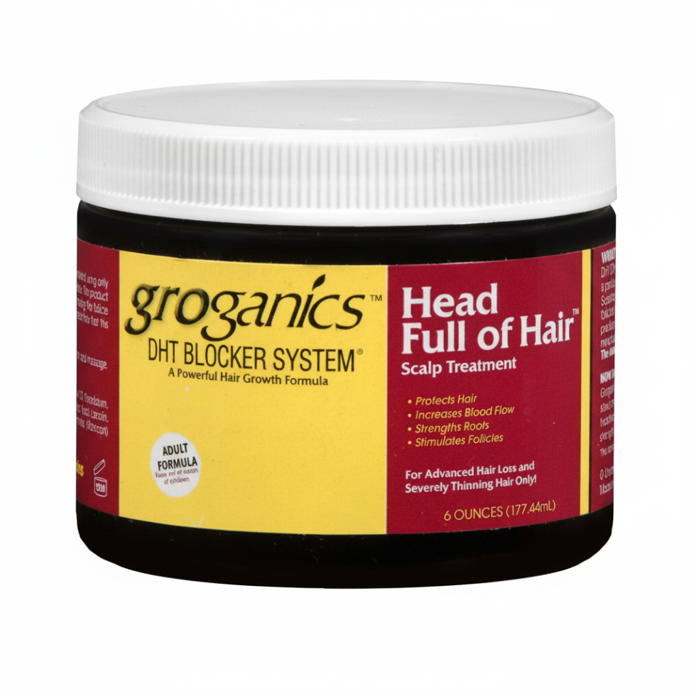 Groganics head full of hair scalp treatment for nourishing and stimulating scalp to support stronger fuller and healthier hair growth