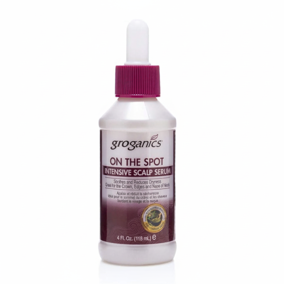 Groganics on the spot intensive scalp serum for dry itchy scalp hydration and soothing relief for healthy scalp balance
