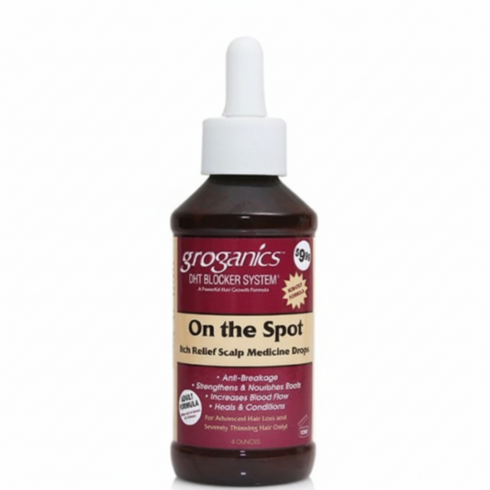 GROGANICS ON THE SPOT SOULAGEMENT DES DÉMANGEAISONS DU CUIR CHEVELU GOUTTES MÉDICAMENTEUSES 120ML/4OZ