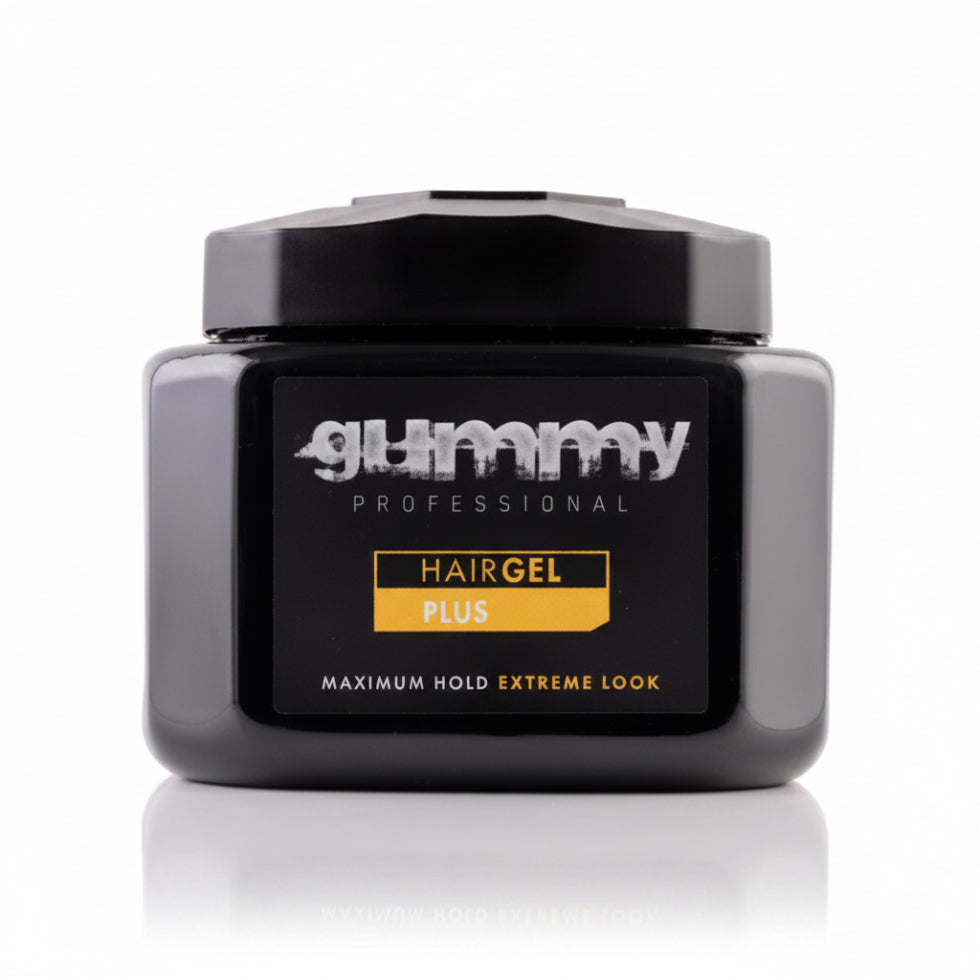 Gummy hair gel plus maximum hold styling gel for extreme look strong control and long lasting hairstyles