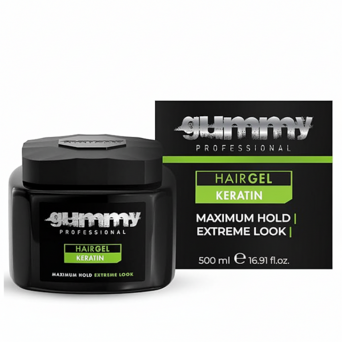 Gummy Professional keratin hair gel 500ml maximum hold extreme look styling gel for strong control and long lasting hairstyles