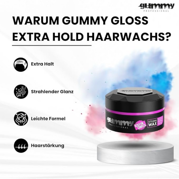 Gummy Professional Styling Wax 150ml | Gloss Extra Hold Shine Strong Control
