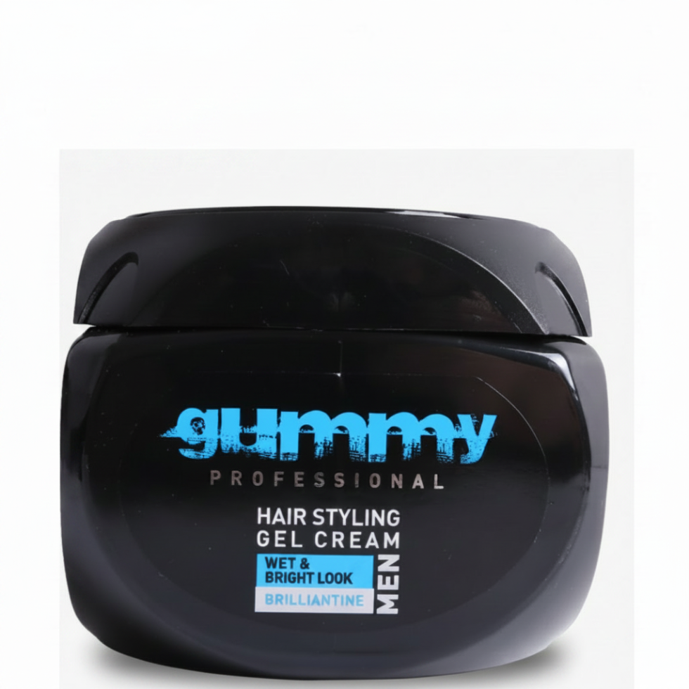  gummy wet and bright hair styling cream for men 500ml shine wet look flexible hold grooming hair product