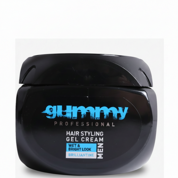  gummy wet and bright hair styling cream for men 500ml shine wet look flexible hold grooming hair product