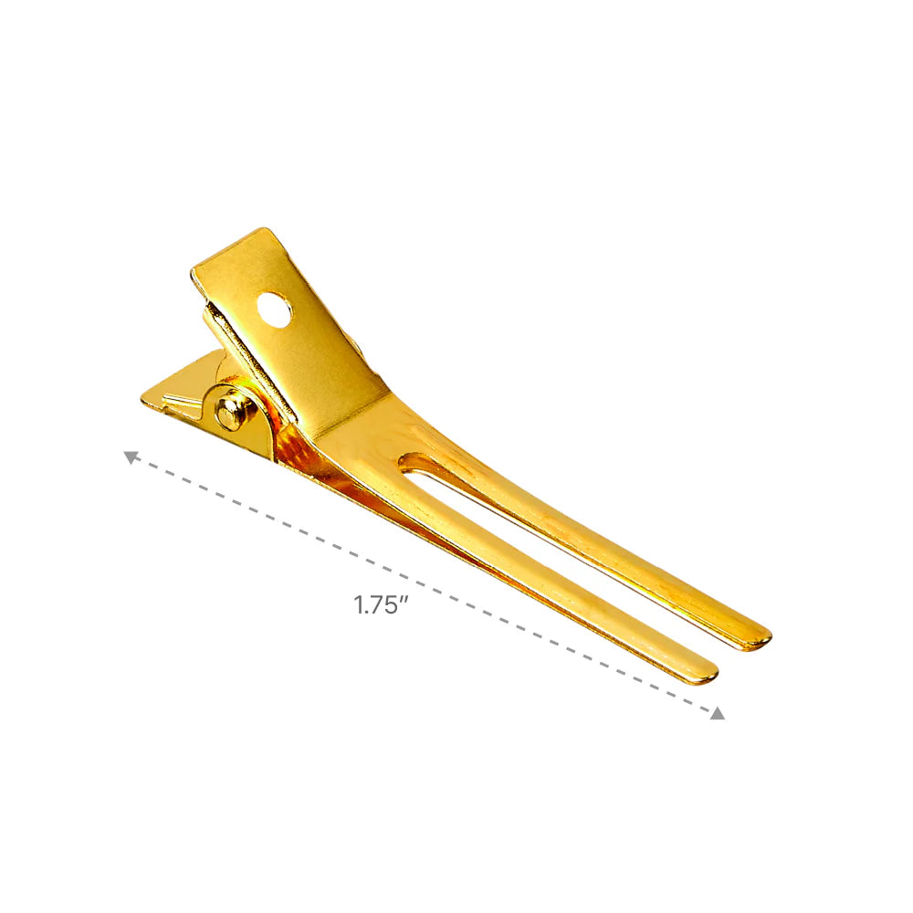 Red By Kiss Gold Double Prong Clip 1 3/4″ (35 pcs) | Professional Hair Setting Clips