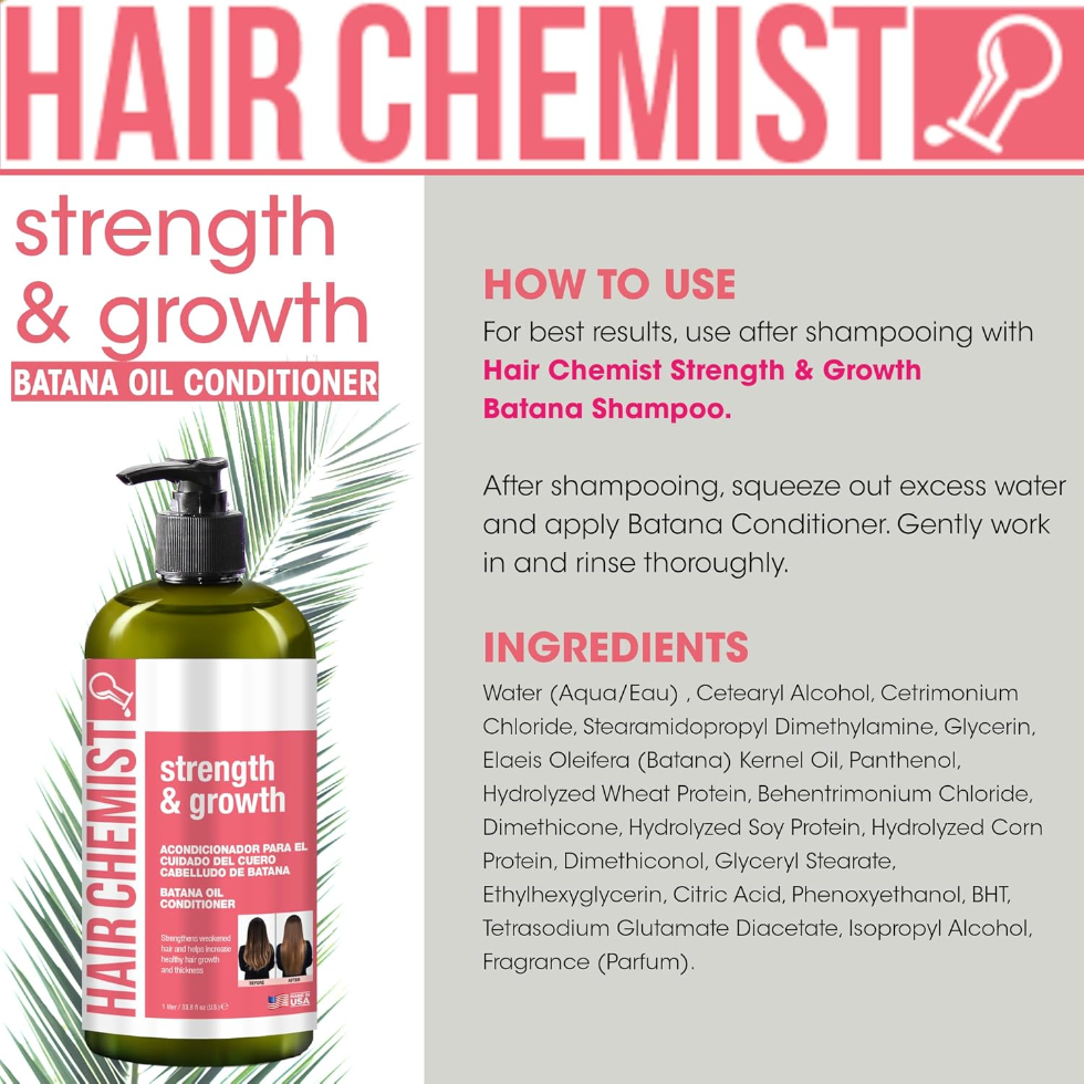 Hair Chemist Batana Oil Conditioner 33.8oz for nourishment repair and smooth hair