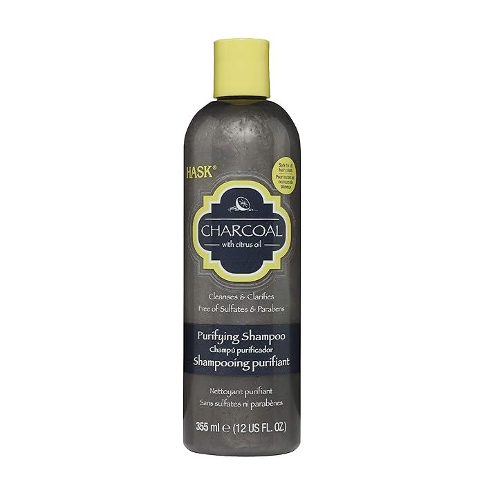 Hask Charcoal with Citrus Oil Purifying Shampoo 355ml deep cleansing detox shampoo for scalp buildup removal and fresh clean hair