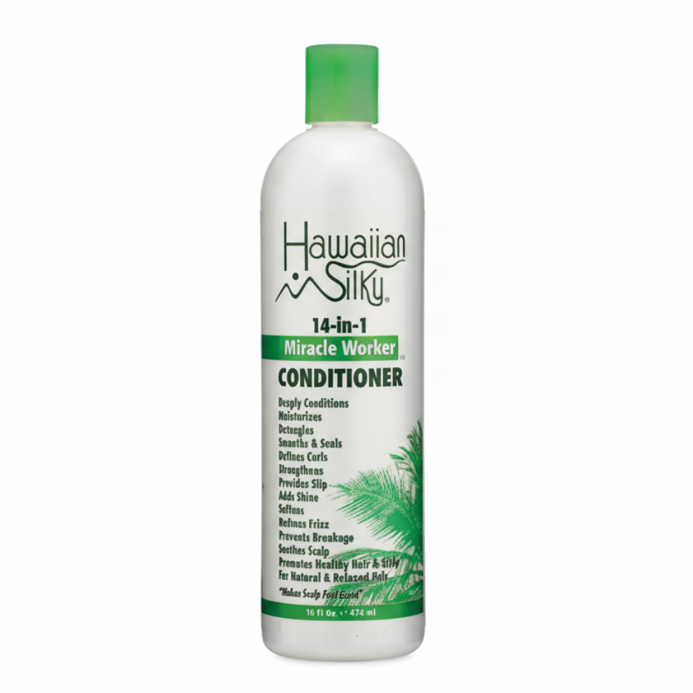 Hawaiian silky 14 in 1 miracle worker conditioner 16oz for hydrated smooth frizz free soft shiny healthy hair