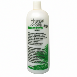 Hawaiian silky 14 in 1 miracle worker 32oz leave in spray for hydrated smooth frizz free strong shiny healthy hair