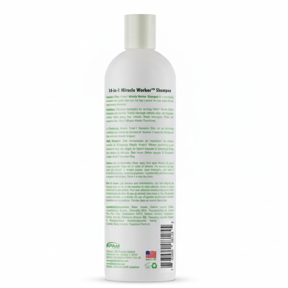 Hawaiian silky 14 in 1 miracle worker shampoo 16oz for hydrated smooth frizz free strong shiny healthy hair