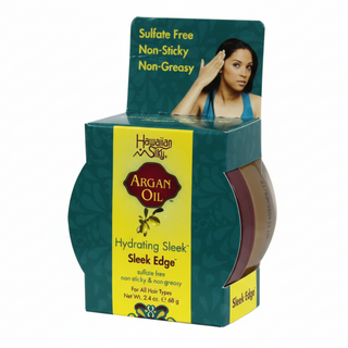 Hawaiian silky argan oil edge control 2.4oz for smooth sleek edges frizz free shiny long lasting hold