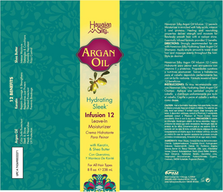 Hawaiian silky argan oil infusion leave in moisturizer 8oz for hydrated smooth frizz free shiny healthy hair
