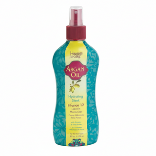 Hawaiian silky argan oil infusion leave in moisturizer 8oz for hydrated smooth frizz free shiny healthy hair
