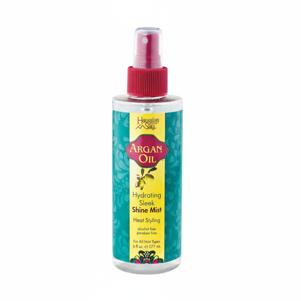 Hawaiian silky argan oil shine mist 6oz for smooth shiny frizz free protected healthy hair