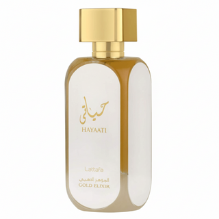 Hayaati Gold Elixir by Lattafa 100ml fruity musky leathery unisex luxury perfume
