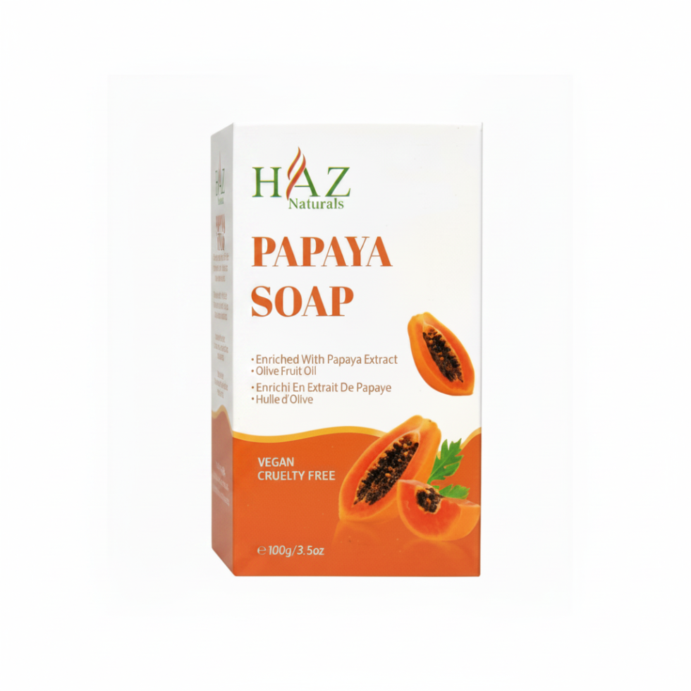 haz papaya soap 100g skin brightening gentle exfoliating soap natural cleansing bar smooth glowing skin care soap