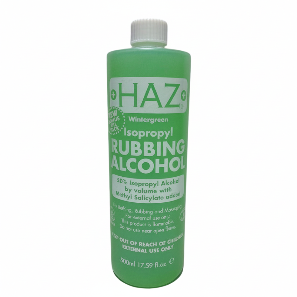 haz wintergreen isopropyl rubbing alcohol 50 percent with methyl salicylate 500ml muscle relief cooling antiseptic rub solution