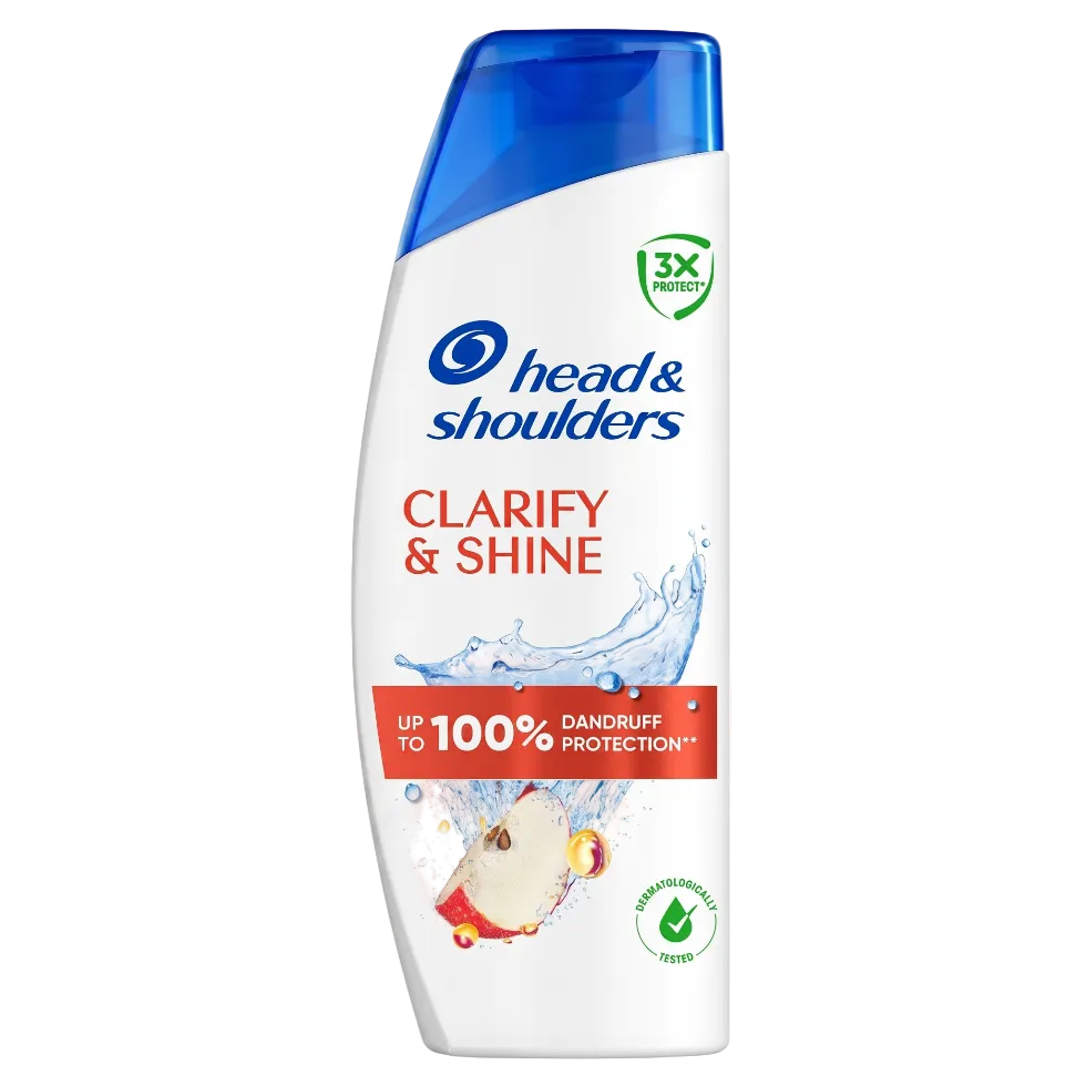 Head and Shoulders clarify and shine shampoo 250ml for clean shiny healthy dandruff free hair