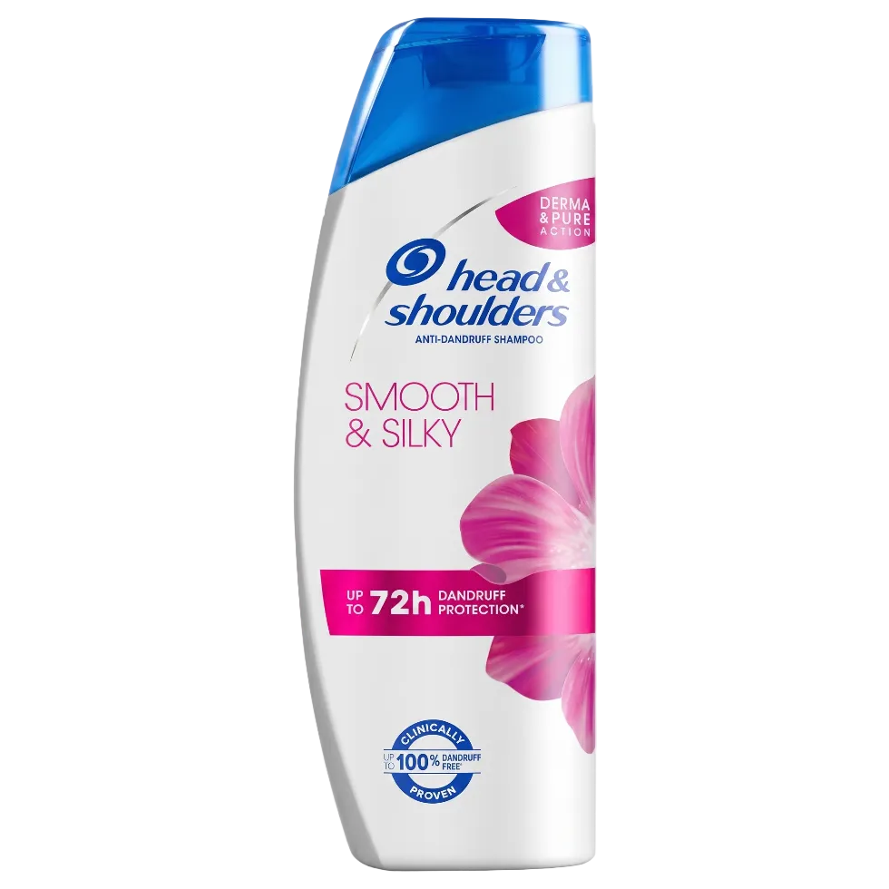 Head and Shoulders smooth and silky shampoo 400ml 72h anti dandruff frizz control soft hair care