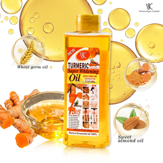Veet Gold Turmeric Whitening Oil 200ml – Anti-Aging, Dark Spot Remover & Skin Brightening Essential Oil