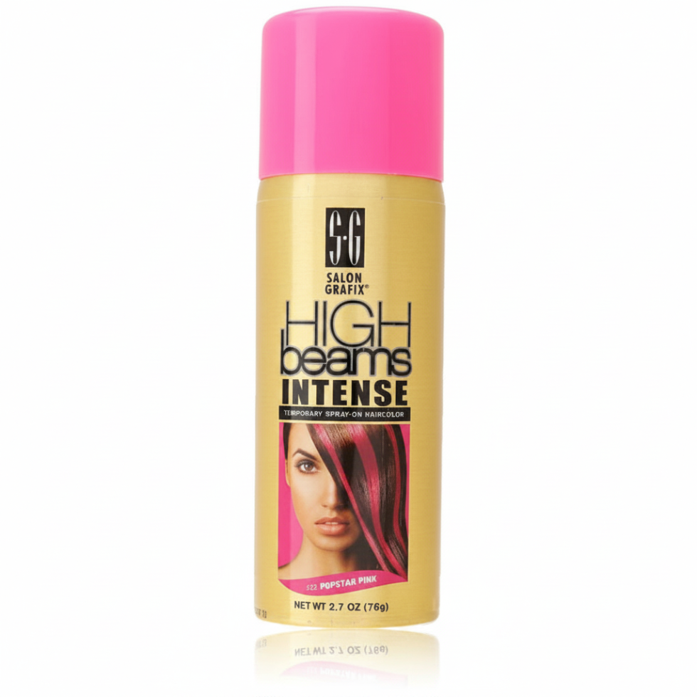 High beams intense 22 popstar pink spray on hair color 2.7oz temporary pink hair dye spray for bold vibrant party styling look