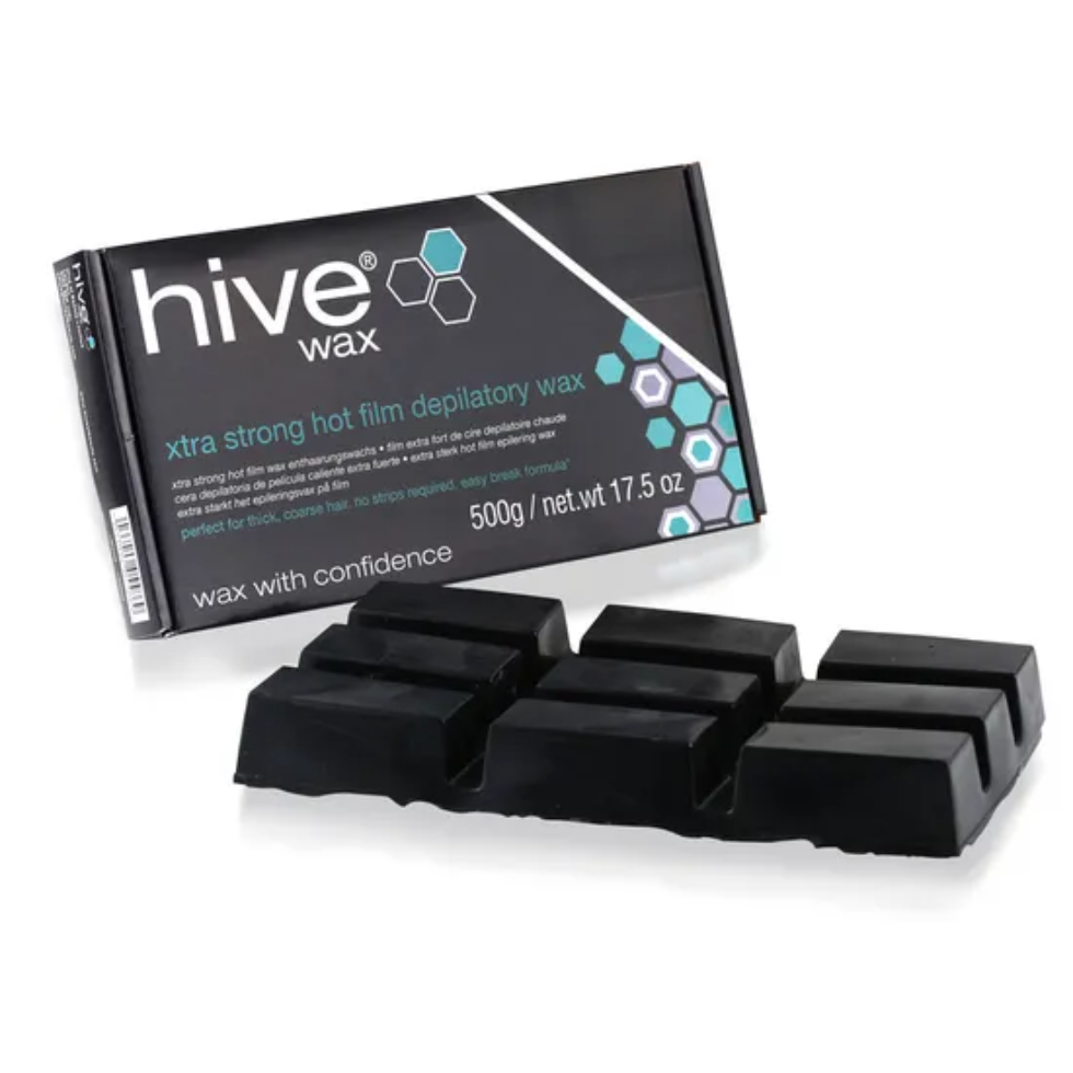 Hive wax xtra strong hot film depilatory wax 500g strip free wax for coarse hair men professional hair removal