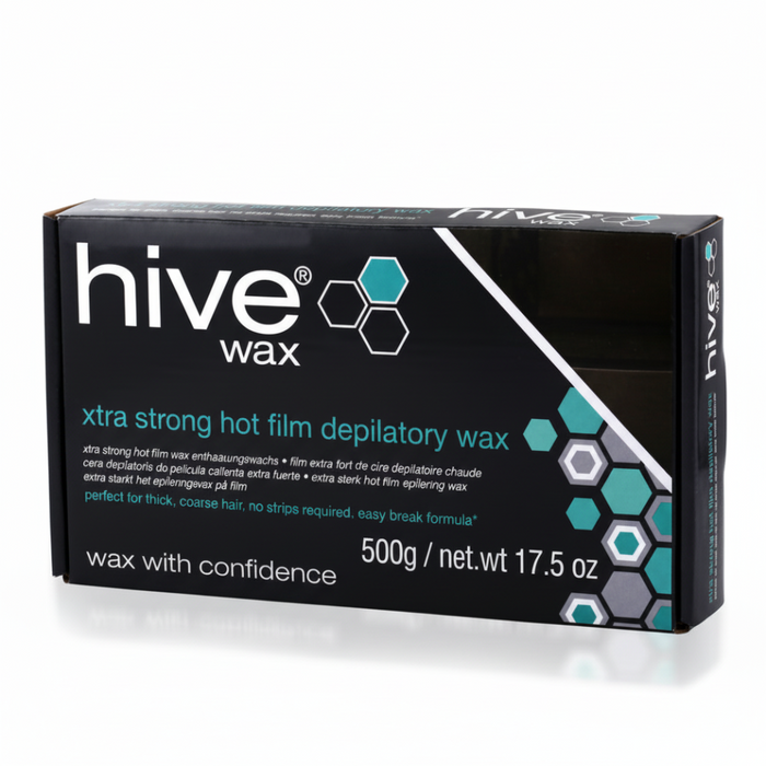 Hive Wax Xtra Strong Hot Film Wax 500g | Strip-Free Wax for Coarse Hair