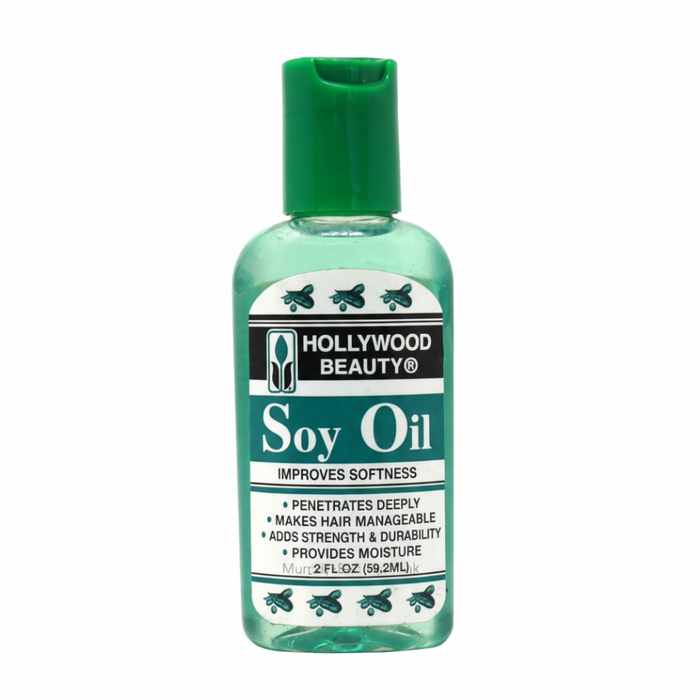 Soy oil for moisturizing strengthening and softening hair for healthy smooth shine