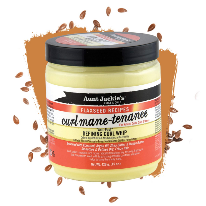 Aunt Jackie’s Flaxseed Curl Mane-tenance Curl Whip 15oz | Curl Defining Cream
