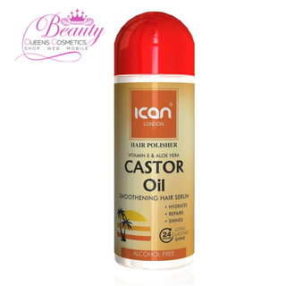 ICAN London Hair Polisher Castor Oil Smoothing Hair Serum 207ml | Smooth, Hydrate & Shine Hair