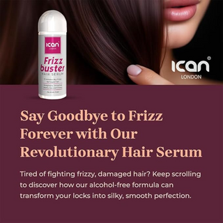 ican london frizz buster hair serum smooths frizz adds shine soft silky manageable hair