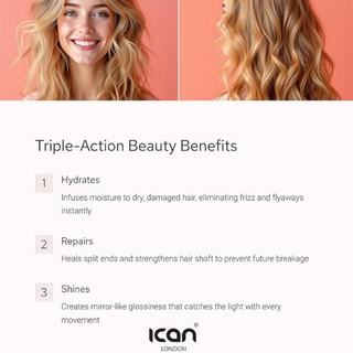 ICAN London Castor Oil Smoothing Hair Serum 207ml | Vitamin E & Aloe Vera