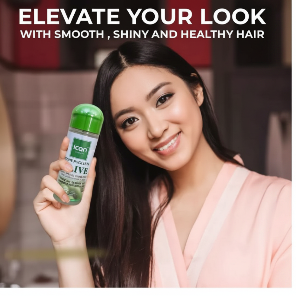 ican london olive hair polisher serum hydrates repairs adds shine smooth frizz control hair