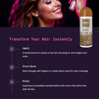 ICAN London Shea Butter Oil Smoothening Hair Serum 207ml | Smooth & Shine