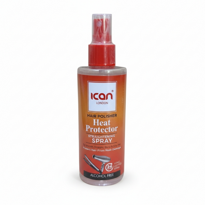 ican london heat protector straightening spray shields hair smooths frizz adds shine healthy hair