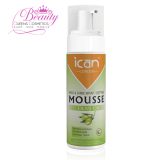ICAN London Olive Oil Hold & Shine Wrap Set Mousse 207ml | Defined Curls & Long-Lasting Hold