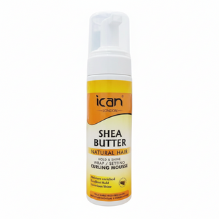 ican london shea butter curling mousse defines curls soft hold shine frizz control smooth hair