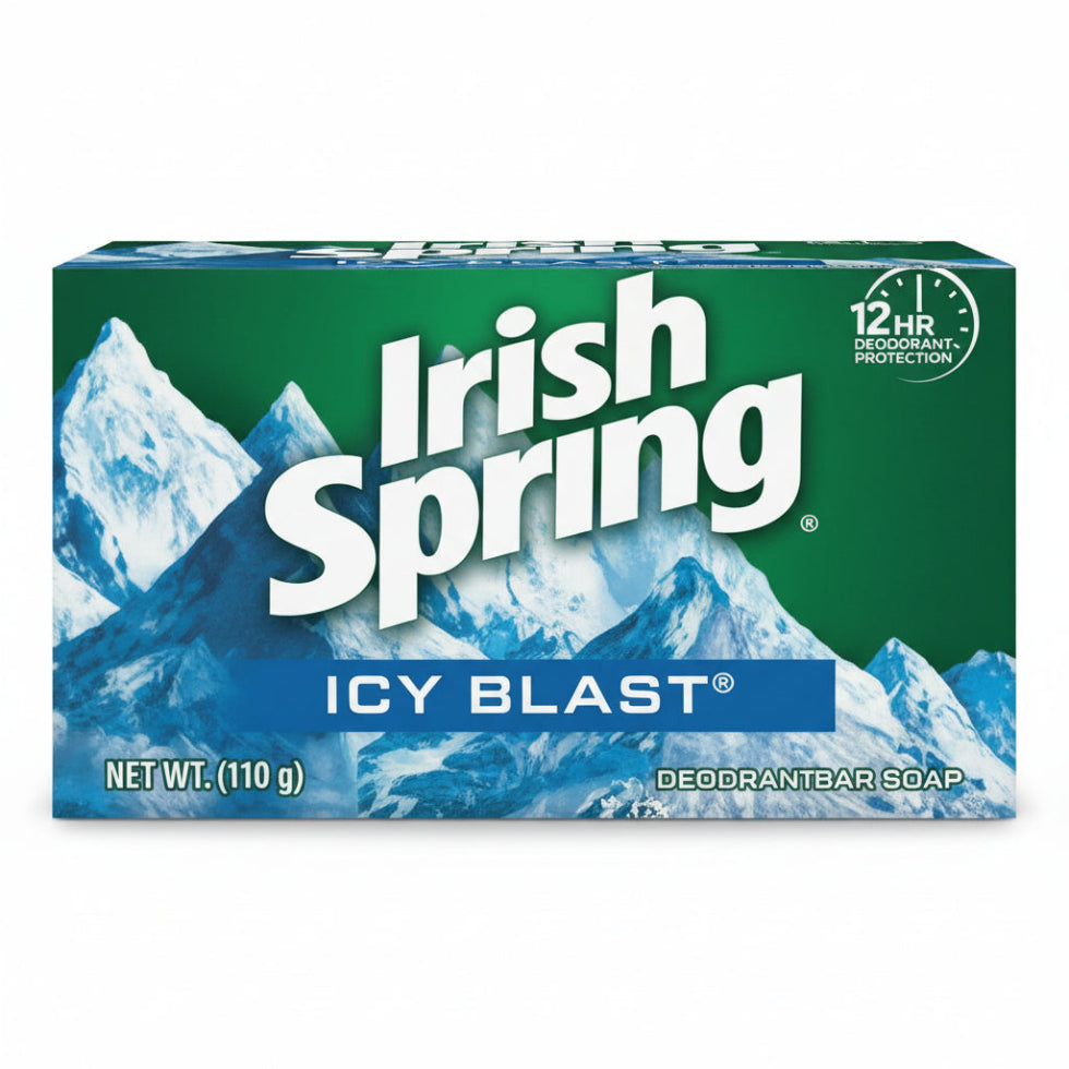irish spring icy blast soap cooling body bar fresh cleansing soap 3.7oz
