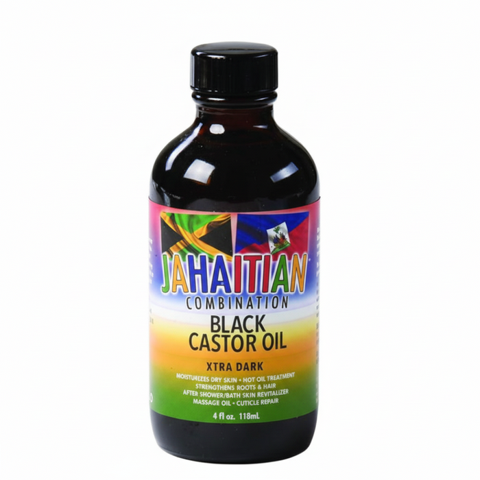 Jahaitian black castor xtra dark oil 4oz hair growth scalp treatment strengthening nourishing oil