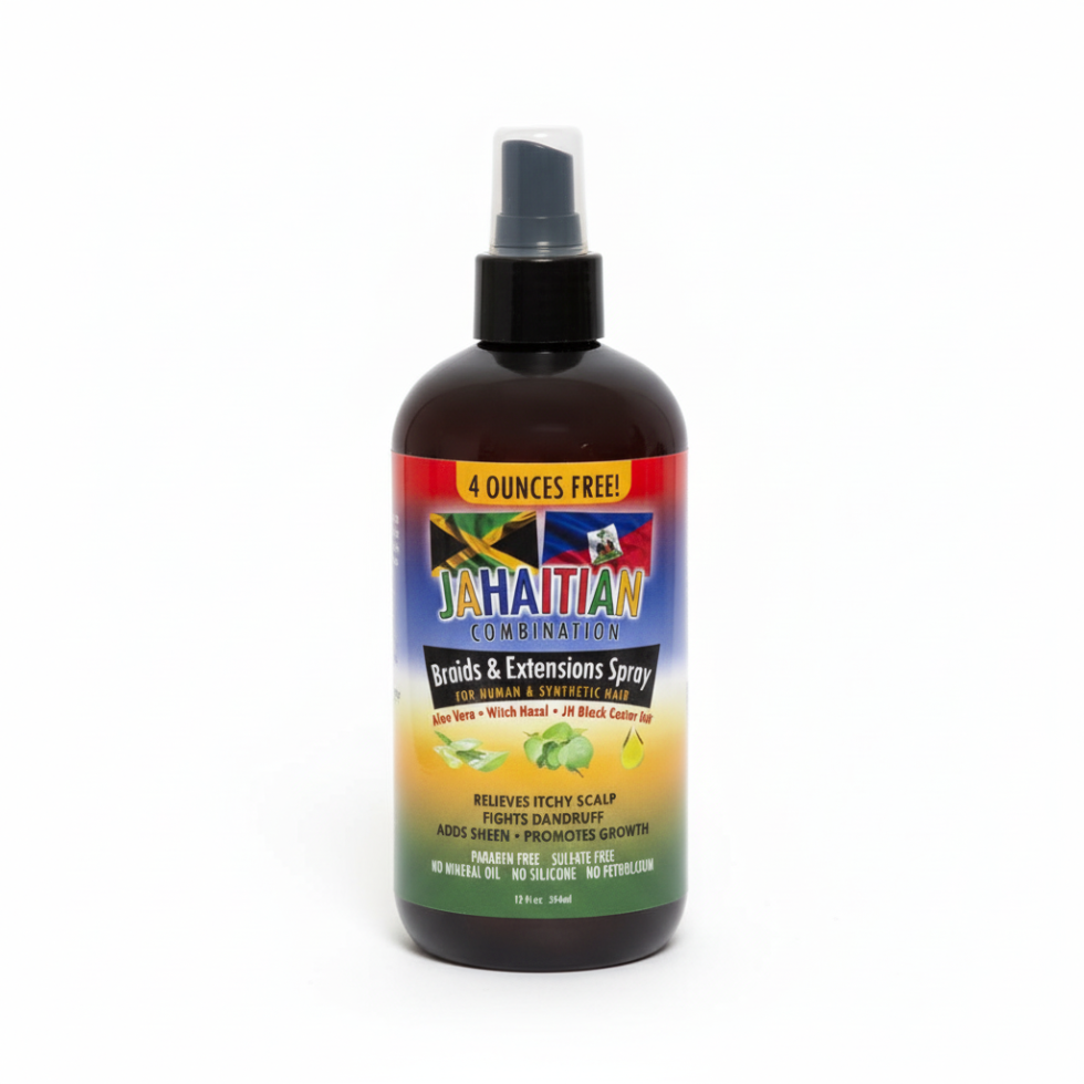 Jahaitian braids and extension spray 354ml itch relief shine human synthetic hair care spray