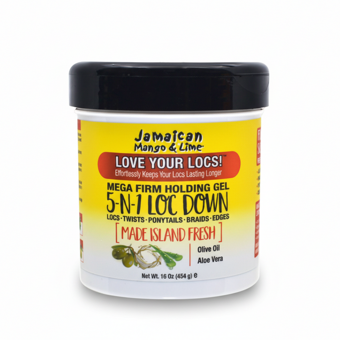 jamaican mango and lime loc down gel mega firm hold styling gel for locs braids and shine