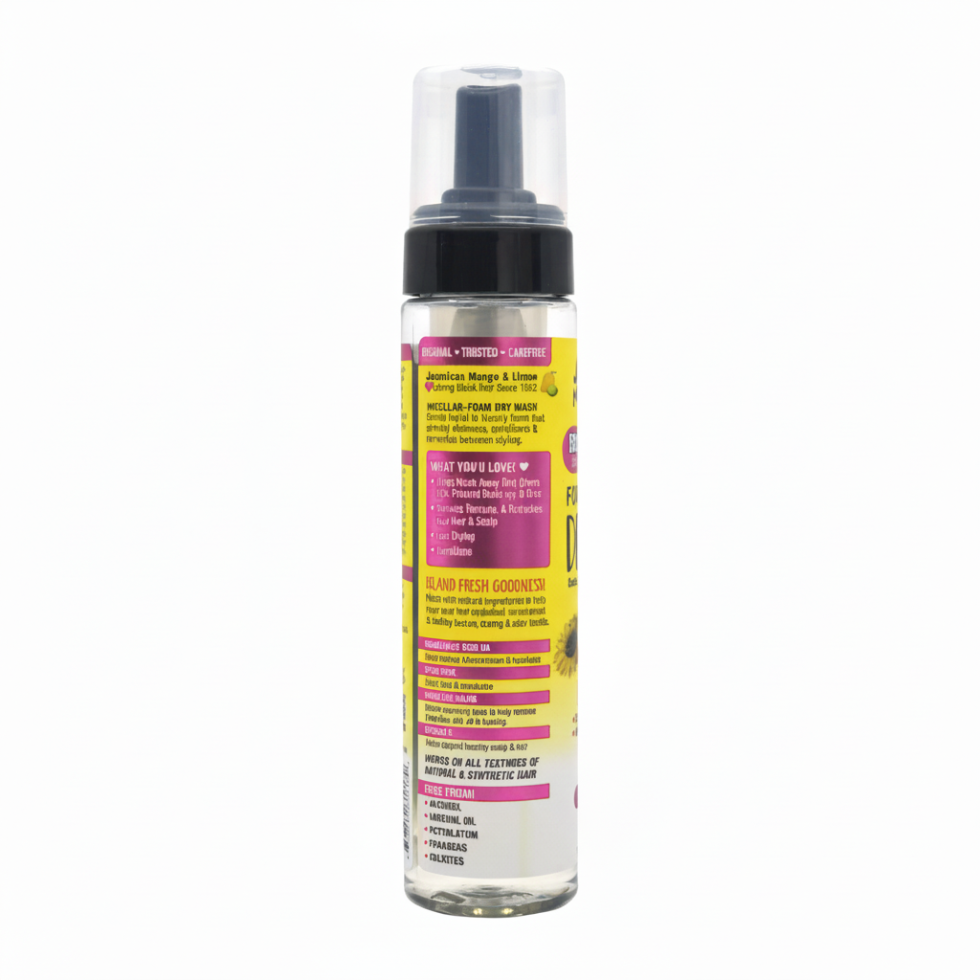 jamaican mango and lime foams and refresh dry wash clean moisturize protect hair scalp and braids