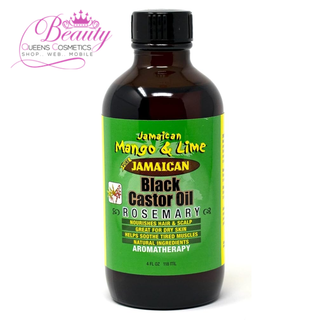 Jamaican Mango & Lime Black Castor Rosemary Oil 4oz- Nourish Hair, Scalp & Promote Growth