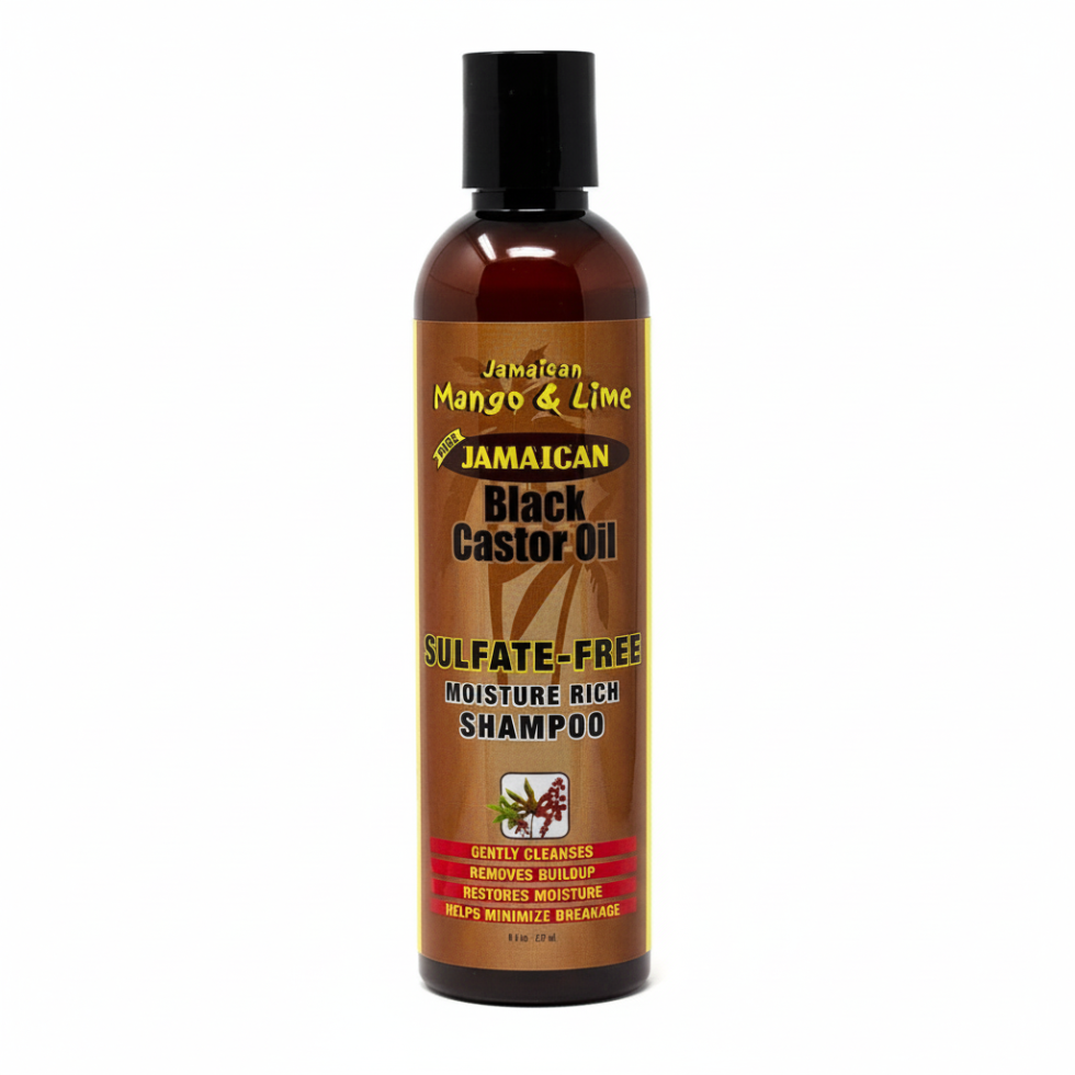 jamaican mango and lime black castor oil sulfate free shampoo gently cleanses and moisturizes hair