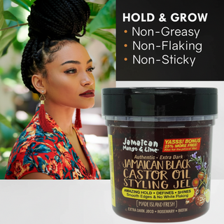 jamaican mango and lime black castor oil styling gel strong hold shine for edges locs and braids