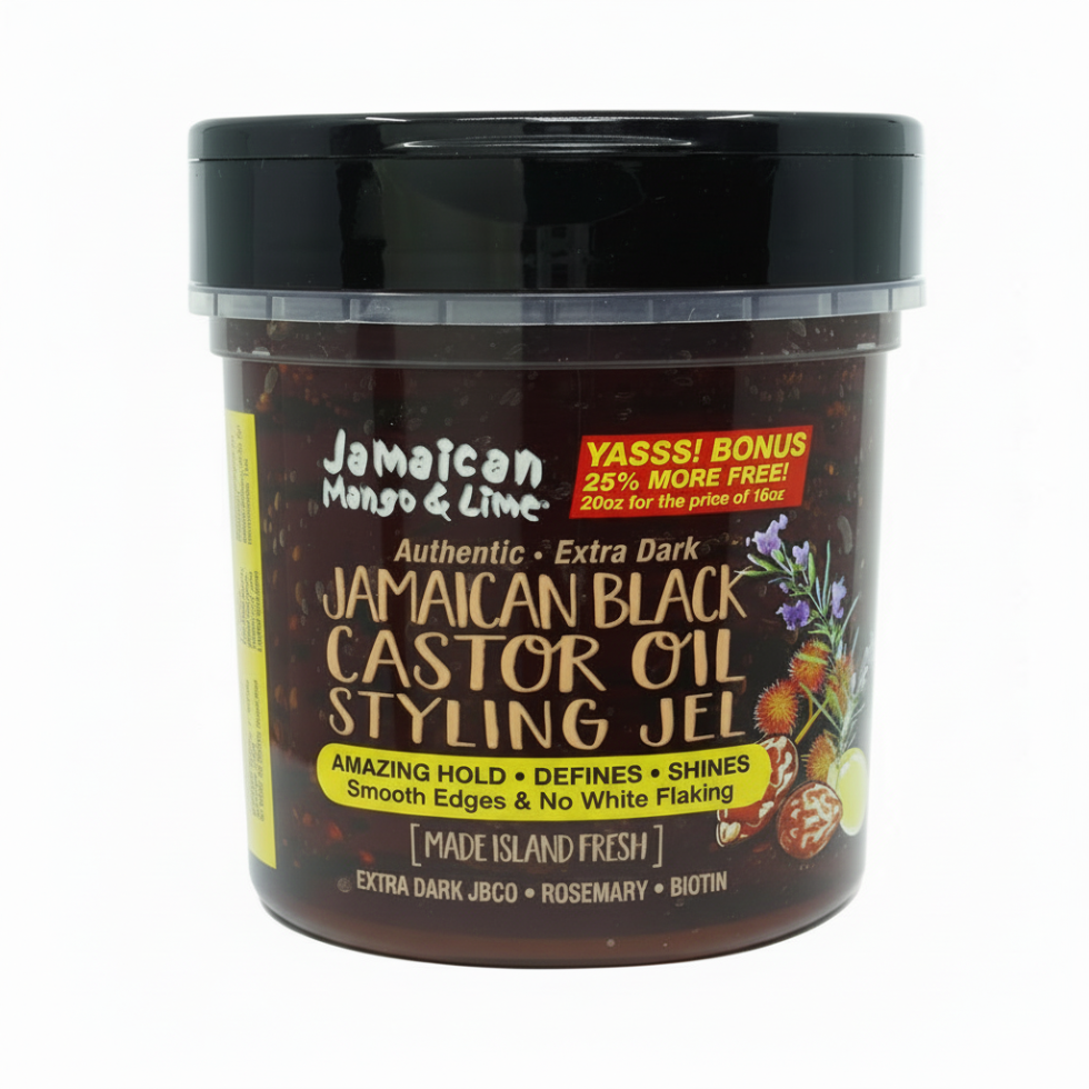 jamaican mango and lime black castor oil styling gel strong hold shine for edges locs and braids