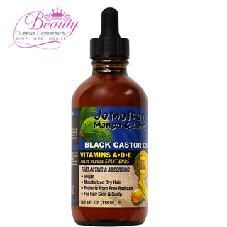 Jamaican Mango & Lime Black Castor Oil Vitamin A-D-E 4oz Skin, Hair & Nail Oil